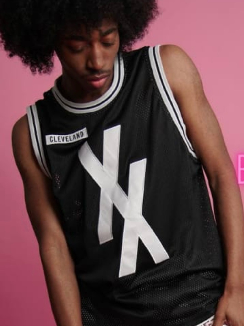 Cleveland Black Mesh Sleeveless Basketball Jersey with White Logo
